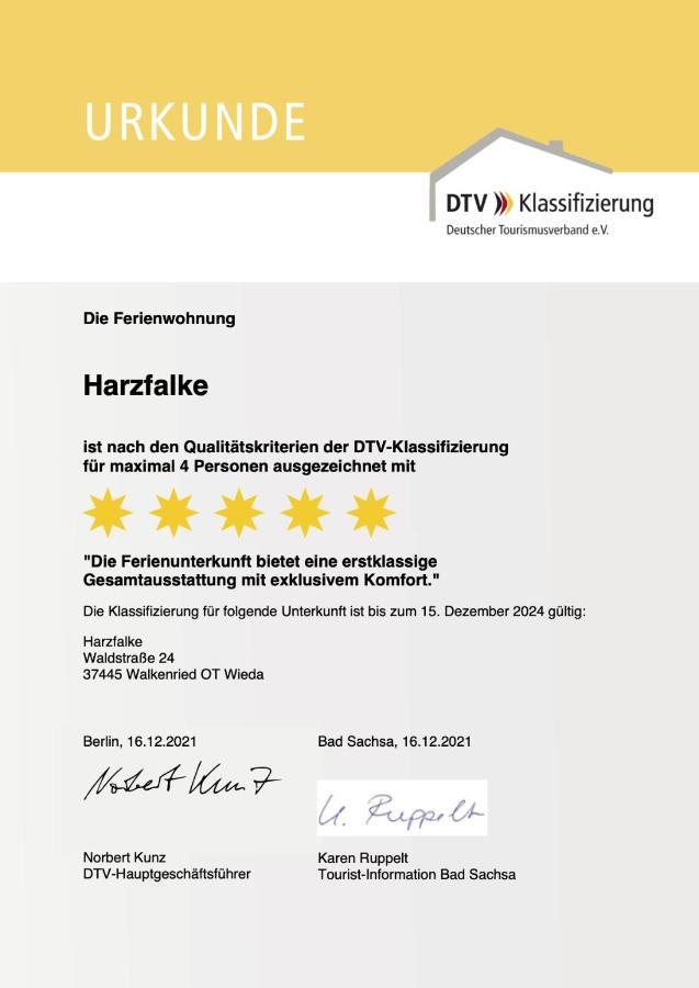 Harzfalke Apartment - Ankommen Und Wohlfuehlen. Wieda Eksteriør billede